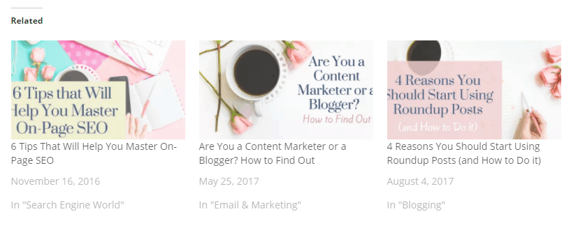 internal linking - related posts