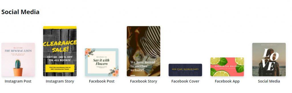 how to use canva - social media sizes